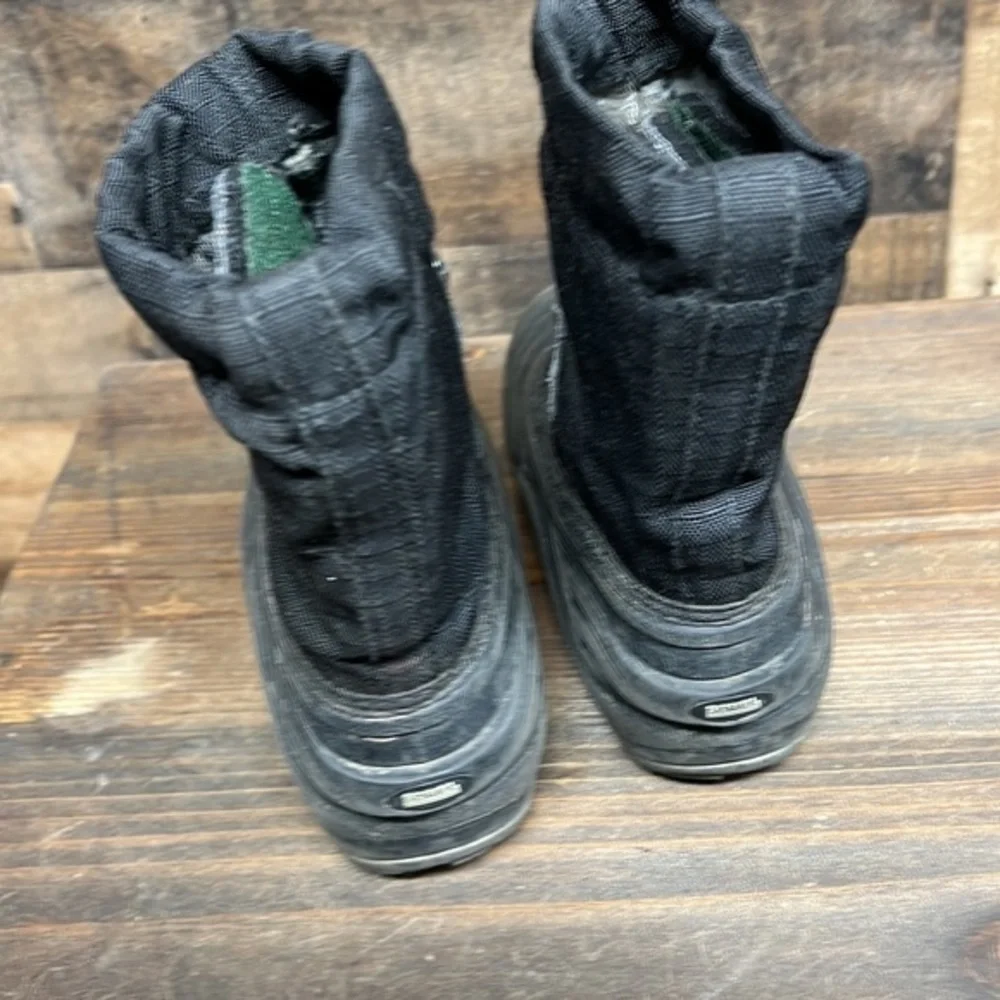 SOREL 'Super Trooper' Waterproof Kids Boots‎ Black/Grey $85 Boy's Size 8